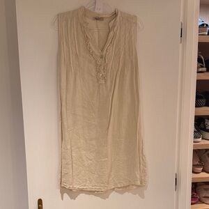 Alessia Pacini Cream Ruffle Trim Henley Top